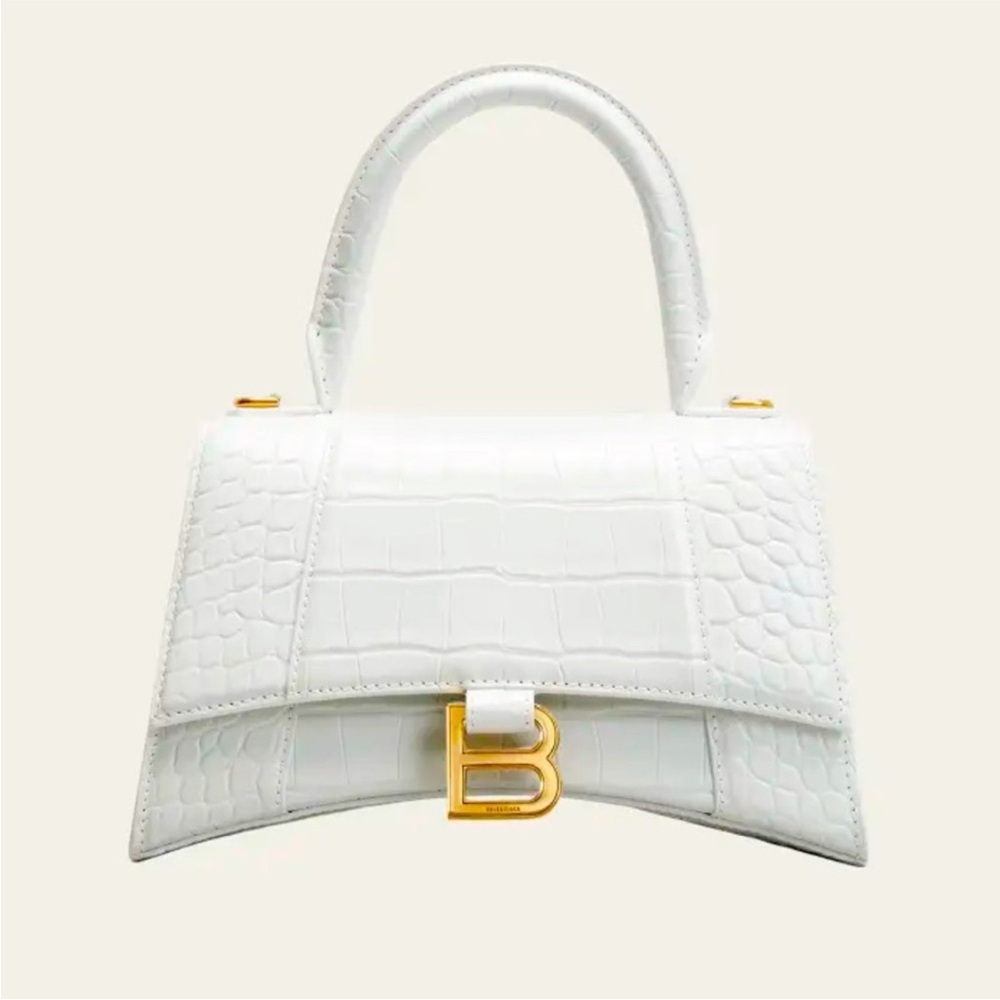 Balenciaga white with gold buckle